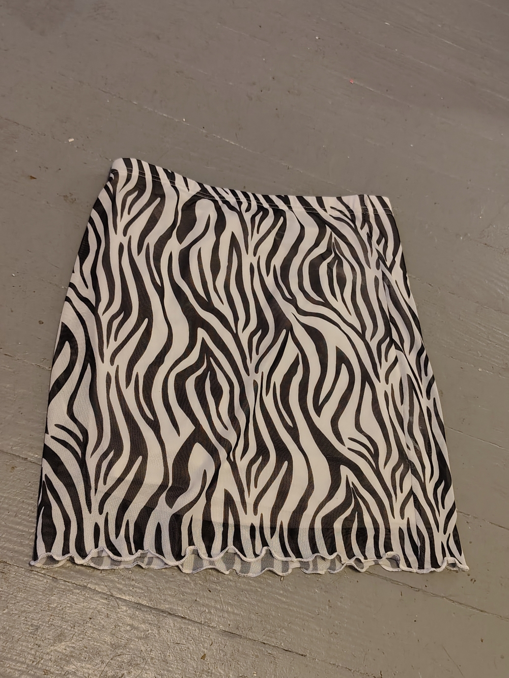 SHEIN Black and White Zebra-Print Mini Skirt